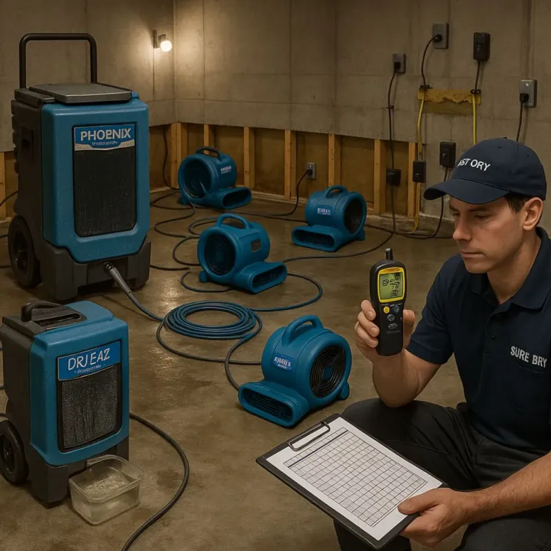 Structural Drying and Dehumidification process in Tuckahoe, VA